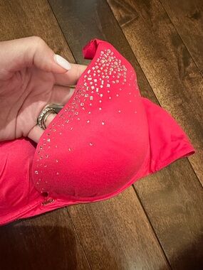 Victoria's Secret Neon Pink Embellished Push-Up Bra
